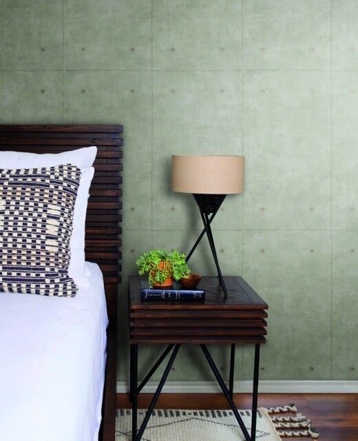 *3 Rolls for $30* Concrete Wallpaper in Dark Grey / Copper Metallic