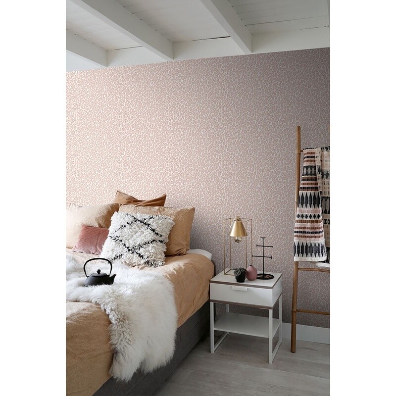 *1 ROLL AVAILABLE* Soft Pink Leopard Wallpaper