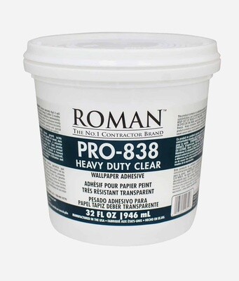 946 mL Roman Pro-838 Heavy Duty Clear Wallpaper Adhesive