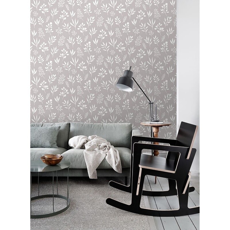 FLORAL PATTERN SCANDINAVIAN GREY