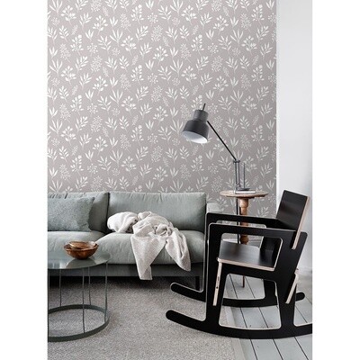 FLORAL PATTERN SCANDINAVIAN GREY