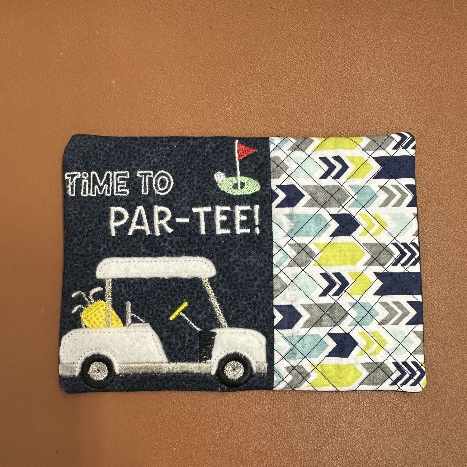 Handcrafted Mug Rug, Colour: Navy Par-tee