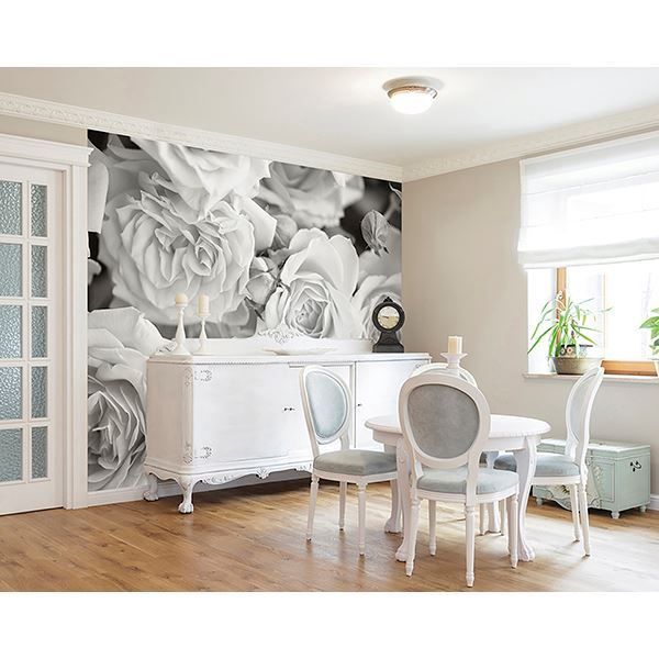 Grey Petals Wall Mural (WALS0206)