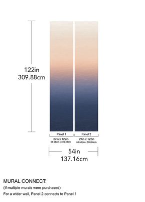 Sunrise Orange &amp; Blue Ombre Wall Mural (ASTM5044)