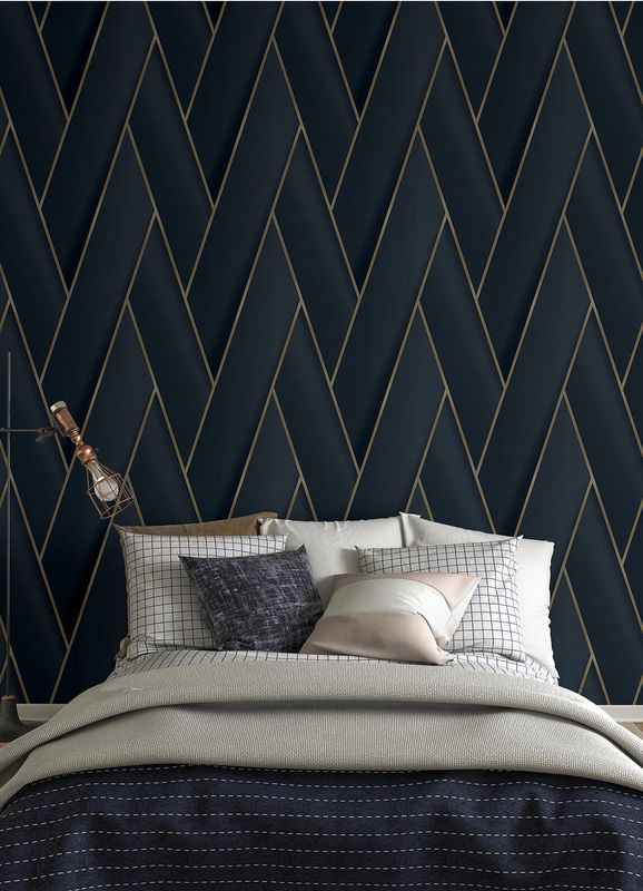 Manfred Navy Modern Herringbone