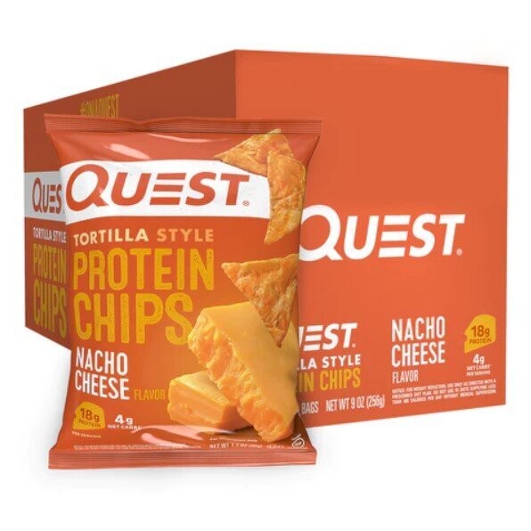 Quest Nutrition - Tortilla Style Protein Chips - Box of 8, Flavor: Nacho cheese