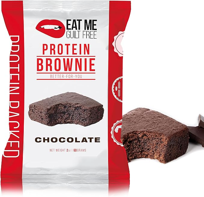 Eat Me Guilt Free Protien Brownie (Pack of 12), Flavor: Chocolate
