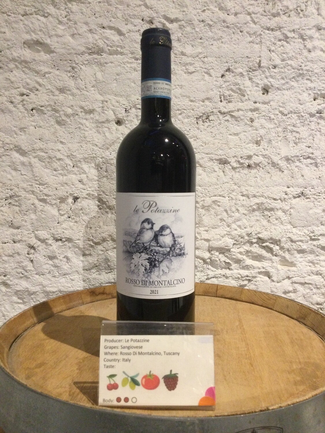 Le Potazzine 100% Sangiovese from Rosso di Montalcino, Tuscany, Italy 2021, Size: 750ml