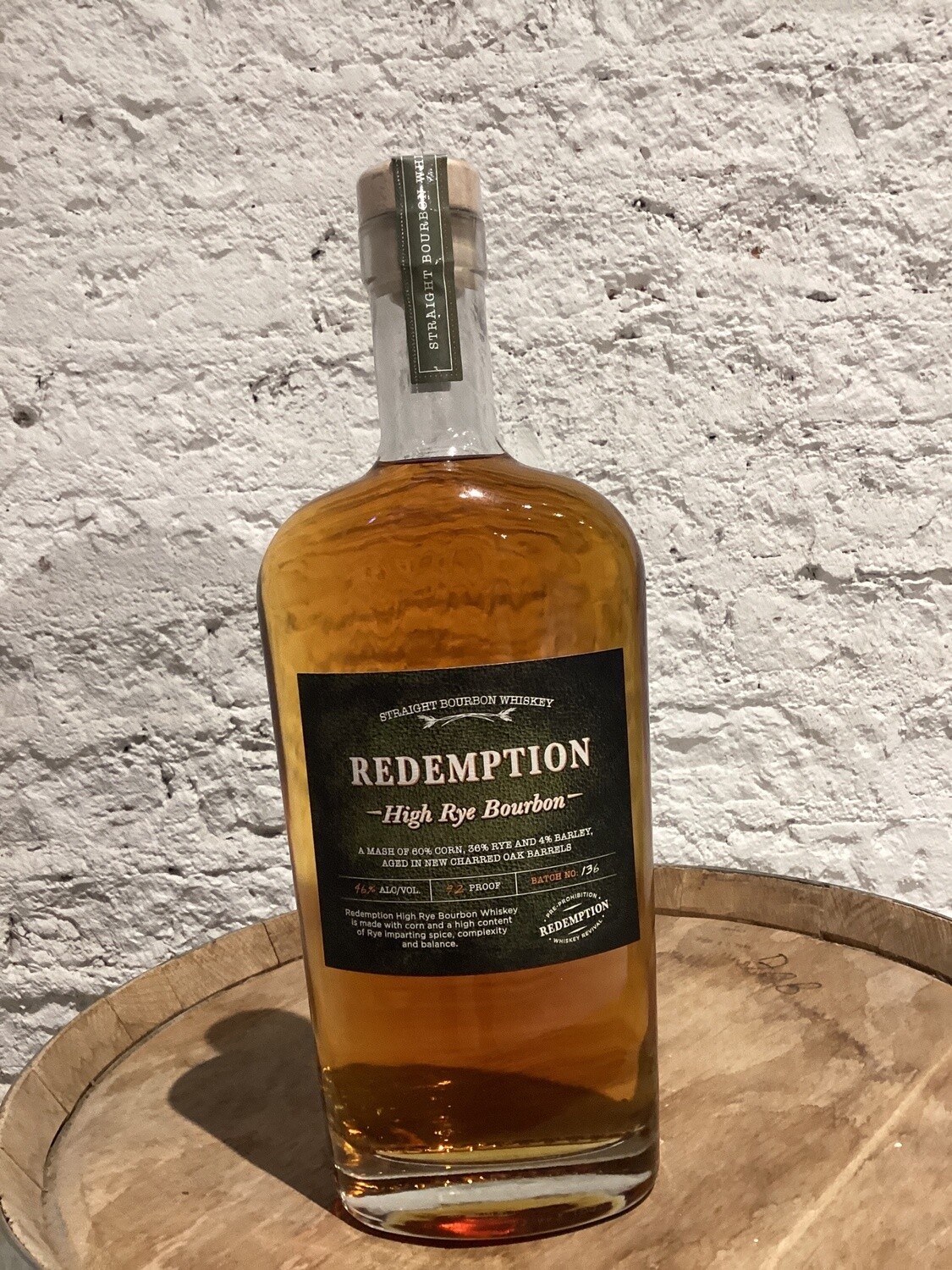 Redemption High Rye Bourbon Straight Bourbon Whiskey USA (750ml)