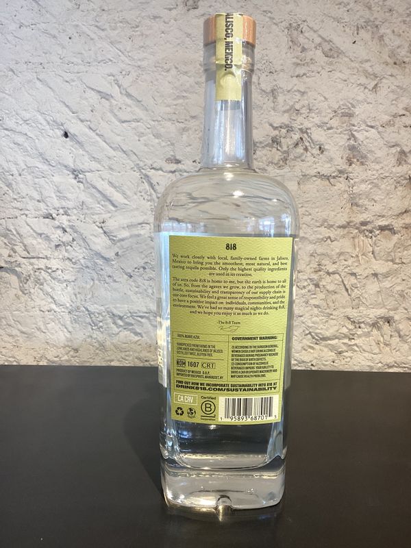 818 Tequila Blanco Jalisco, Mexico (750ml)
