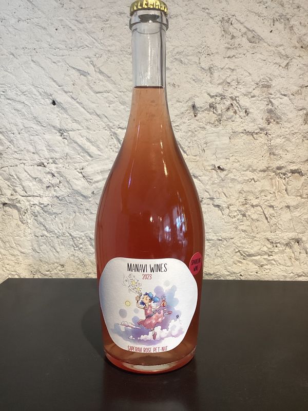 Manavi Wines Extra Brut Saperavi Pet Nat Rosé, Kakheti Georgian Republic 2023 (750ml) Manavi Wines Extra Brut Saperavi Pet Nat Rosé, Kakheti Georgian Republic 2023 (750ml)