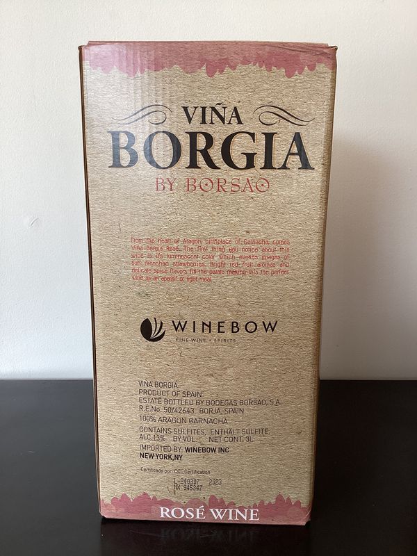 Bodegas Borsao "Vina Borgia" Rosé Aragon, Spain (3L Bag in a Box)