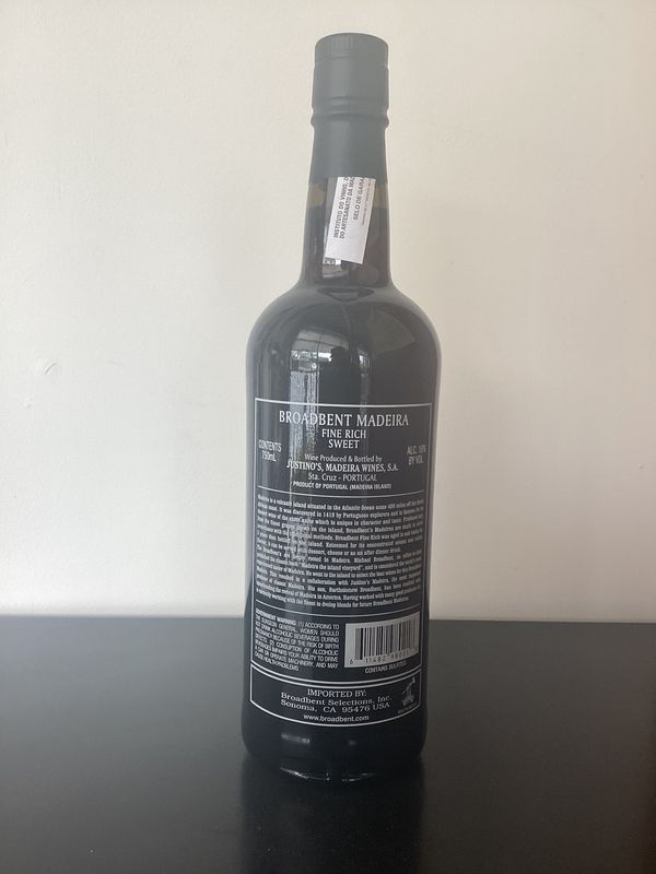 Broadbent Fine Rich Sweet Three Year Old Reserve Madeira (750ml)