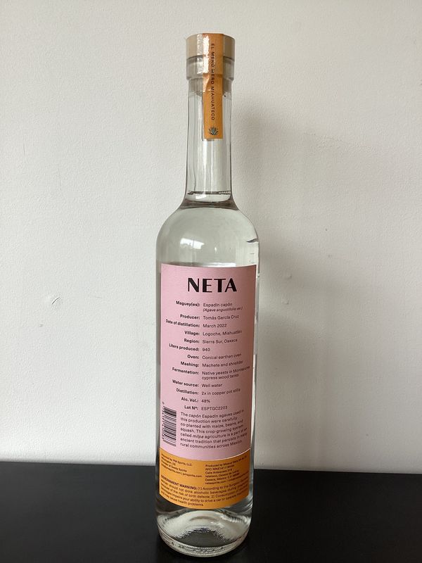 Neta Espadin Capón Agave Spirit 'Tomás García Cruz ' Oaxaca, Mexico (750ml)