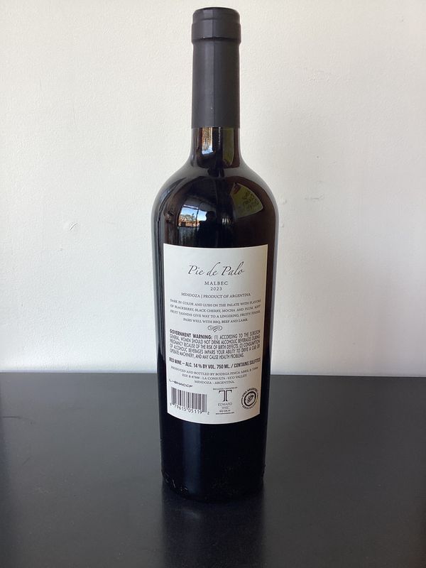 Pie de Palo Malbec Mendoza, Argentina 2023 (750ml)