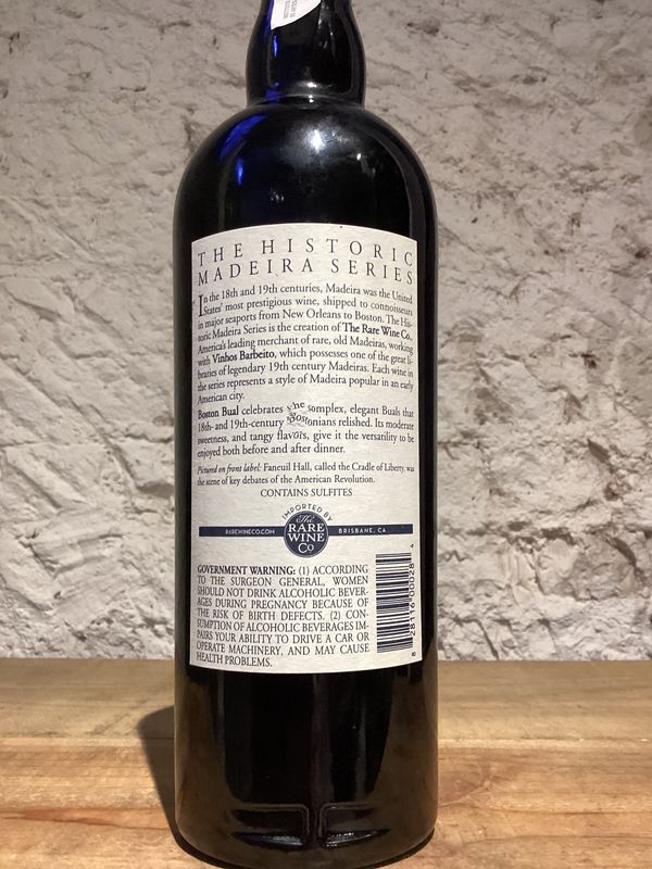 The Rare Wine Co. "Historic Series Boston Bual" Special Reserve Madeira, Portugal (750ml)