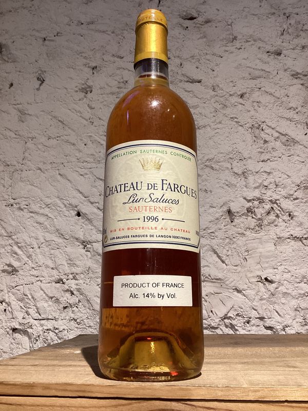 (1220 F1-B1) Chateau de Fargues "Lur-Saluces" Sauternes, France 1996 (750ml)