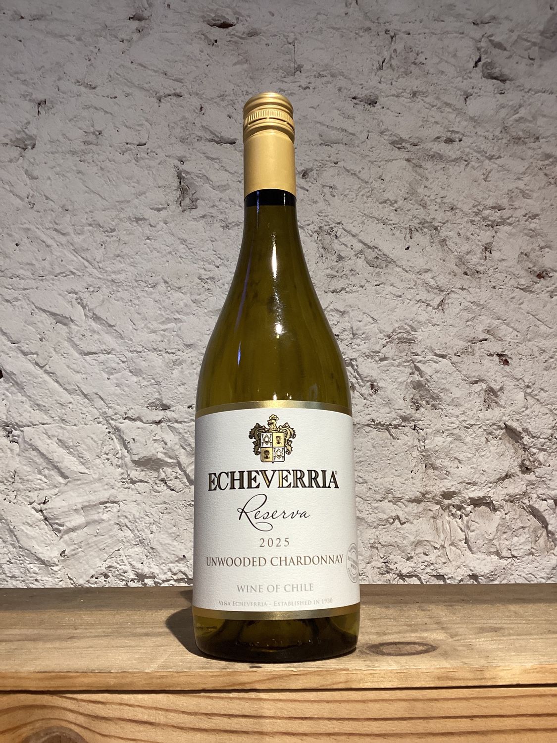 Echeverria Chardonnay "Unwooded" Reserva  Curico Valley, Chile 2025 (750ml)
