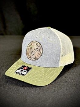 Trucker Hat - Tri Color Heather Grey/Birch/Olive - Camo Patch