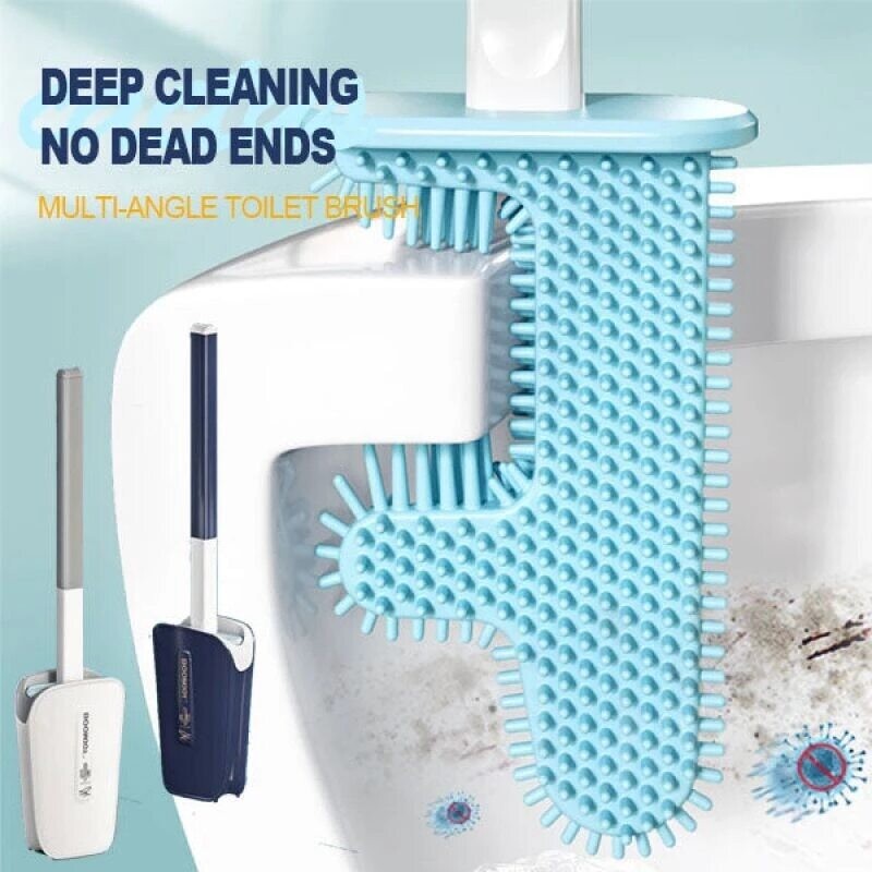 Cactus Toilet Brush No Dead Corner Flexible Toilet Brush With Quick Drying Holder Wall-mounted Bathroom Cleaning Toilet Brushes