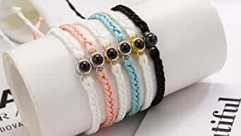 New braided bracelet Personalized Circle Photo Custom Projection Necklace Personality Memory