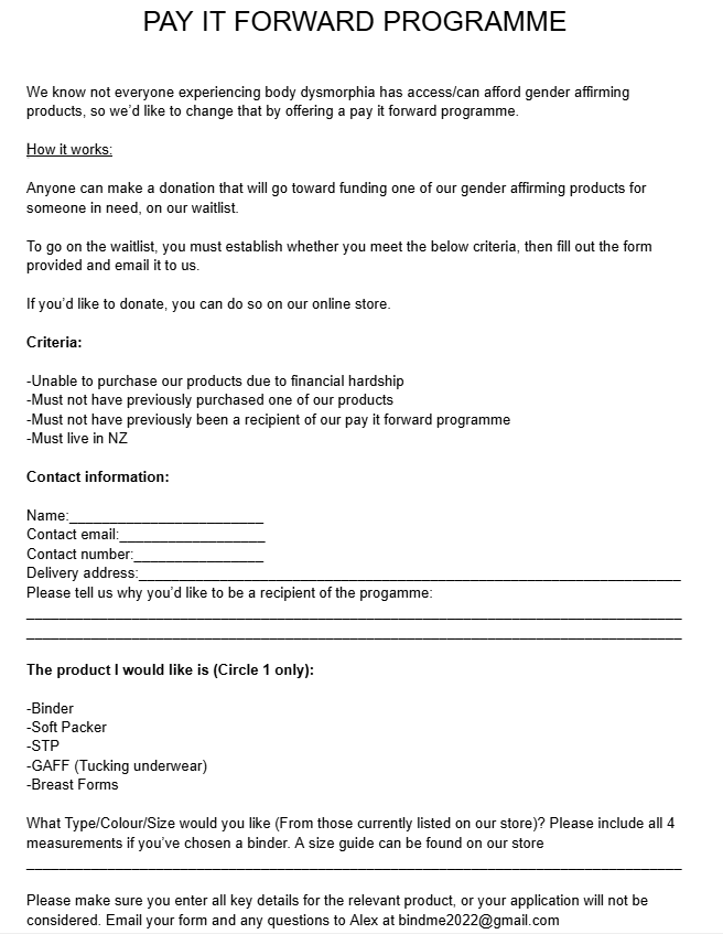 Pay it forward- Recipient