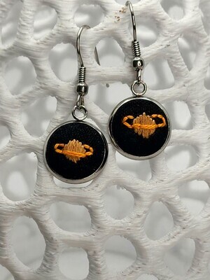 Hand Embroidered Saturn Earrings