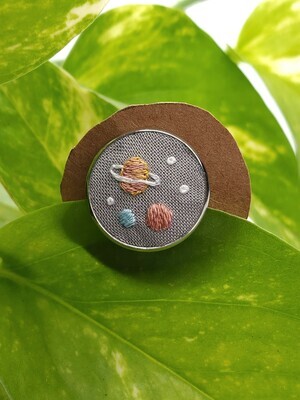 Planets Embroidered Pin