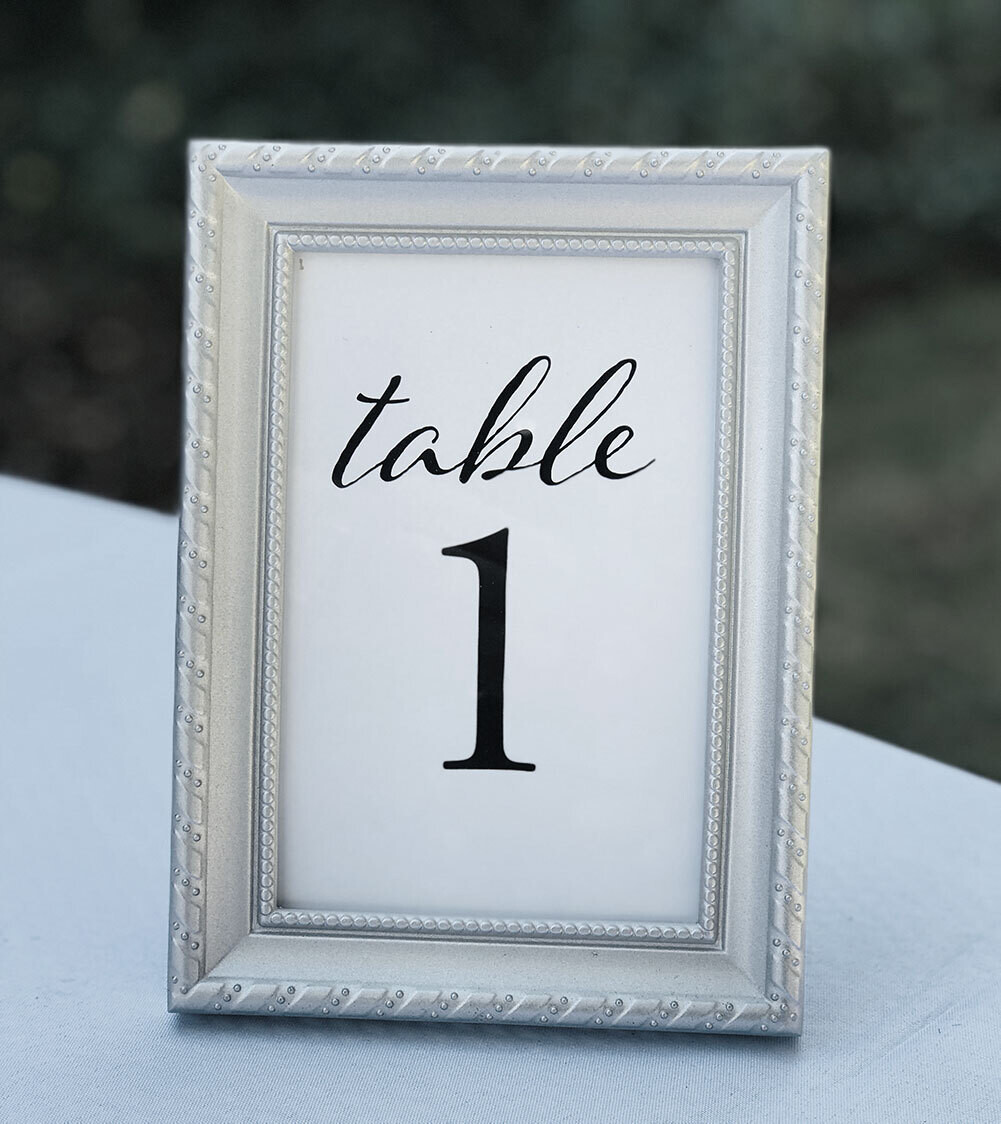 Silver Frame Table Number