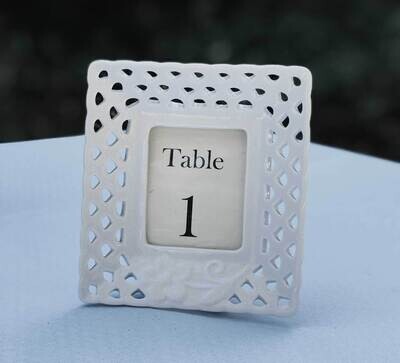White Frame Table Number