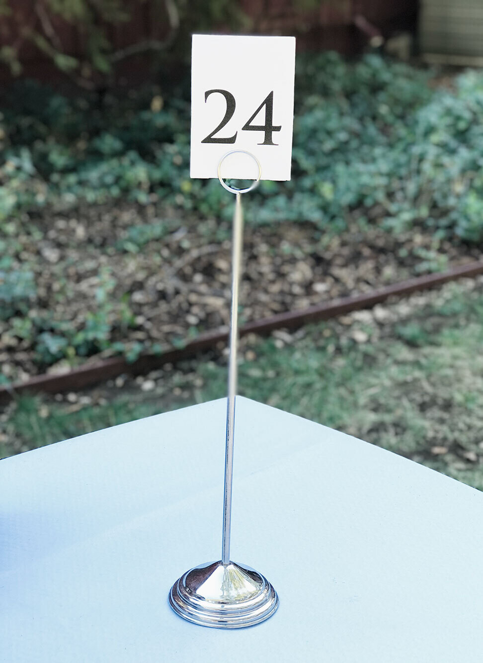 Tall Silver Table Number Holder