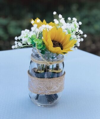 Mason Jar with Sunflowers