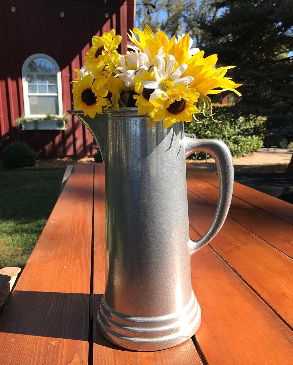 Tall Silver Watering Can