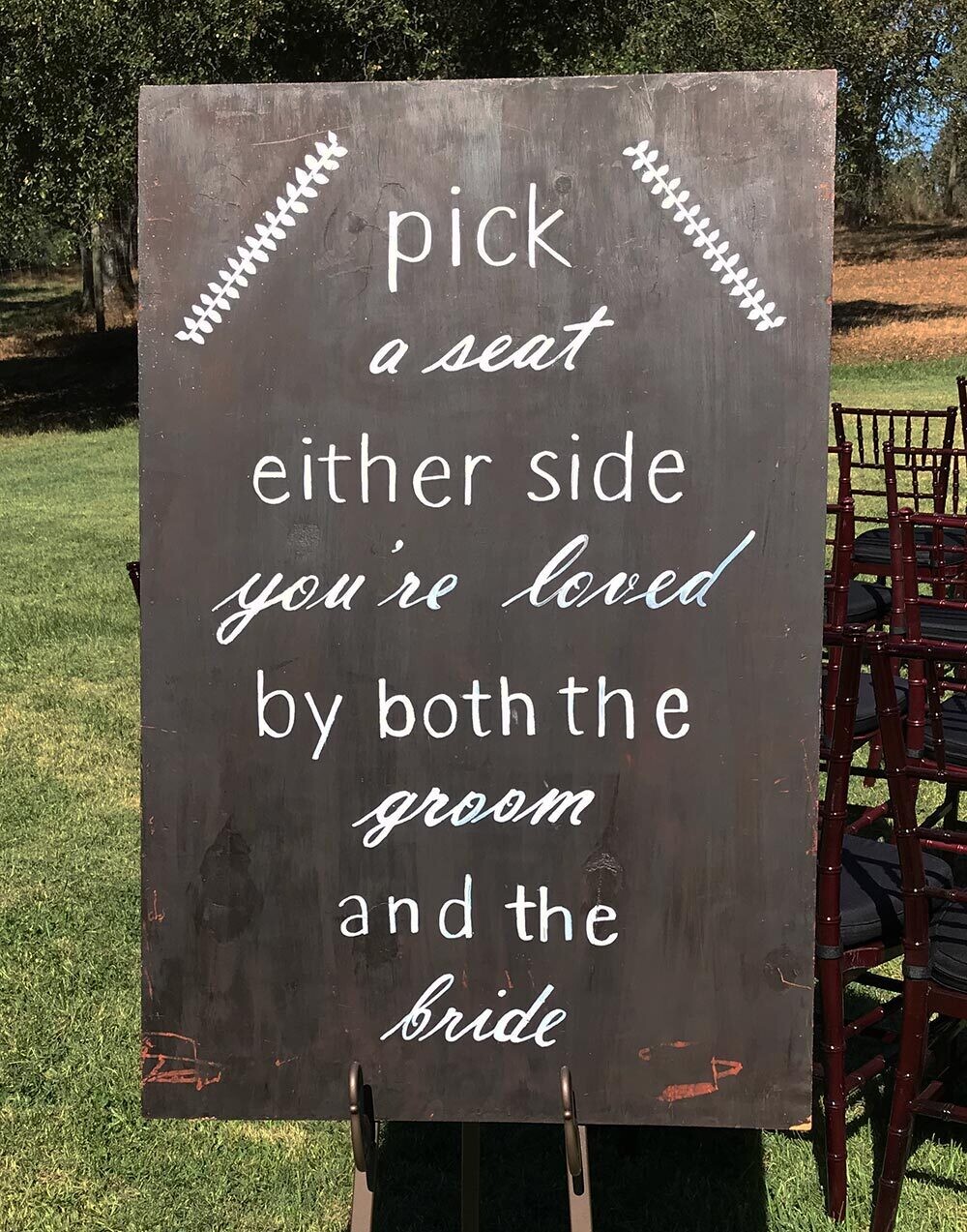 Pick A Seat Not A Side Sign