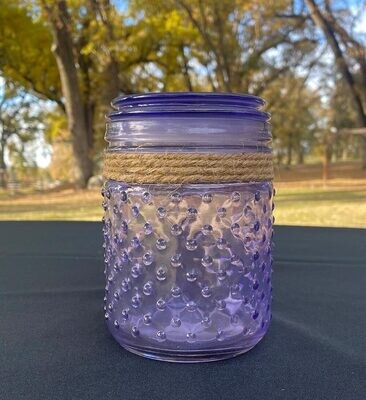 Lavender Hobnail Jar with Lid