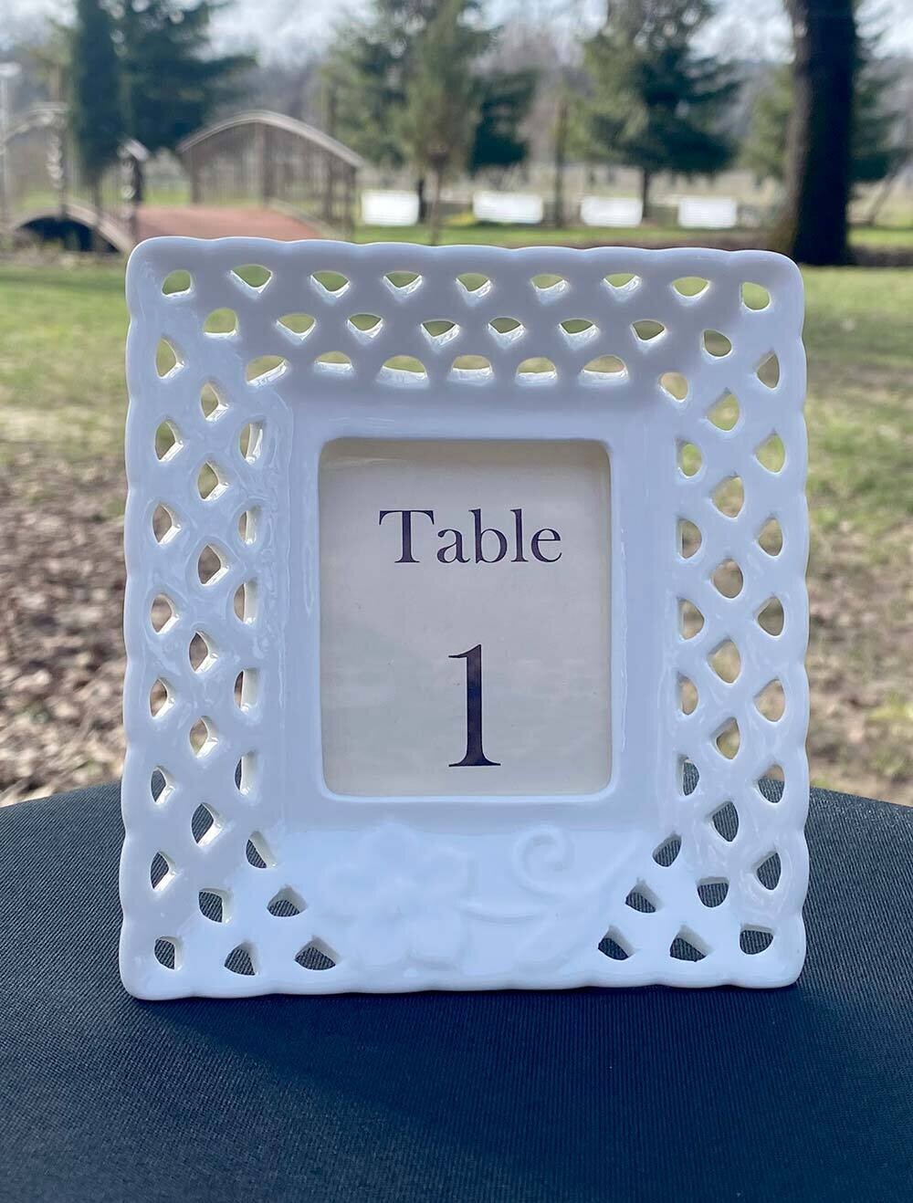 White Frame Table Number