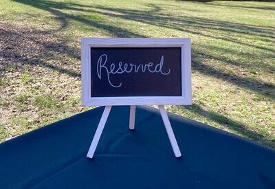 Small White Table Top Chalkboard Easel Sign