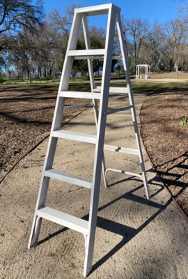 6' White Rustic Display Ladder