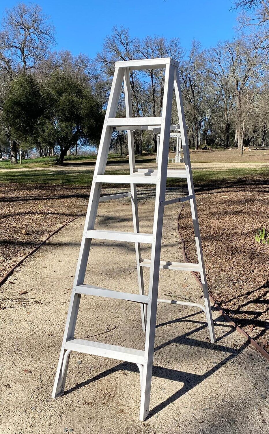 7' White Rustic Display Ladder