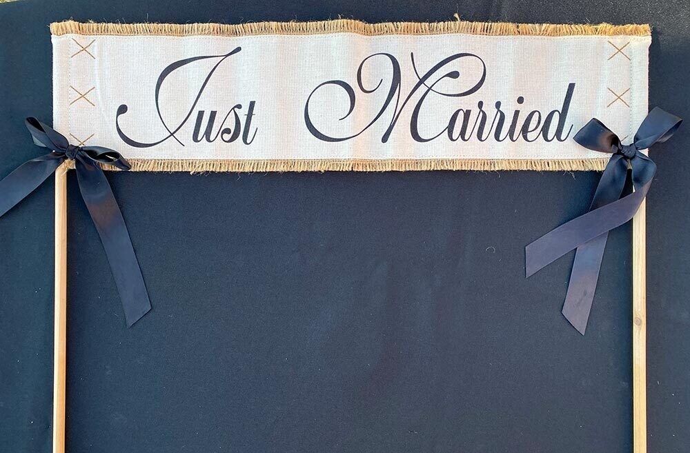 Just Married Linen Sign
