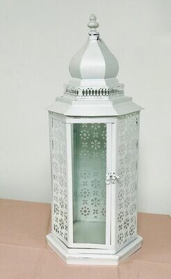 Large White Decorative Boho Lantern