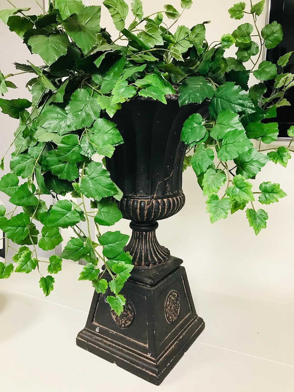 Large Black Decorative Urns