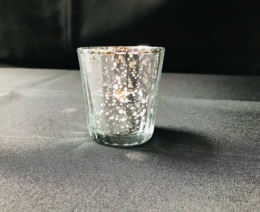 Silver Speckled Small Votive Holder