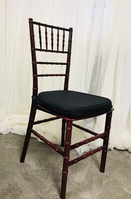 Mahogany Chiavari Chair with Black Cushion