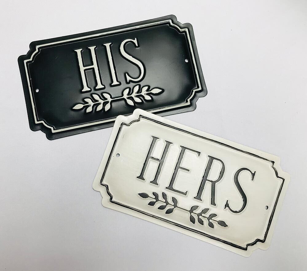 Metal His & Her Signs