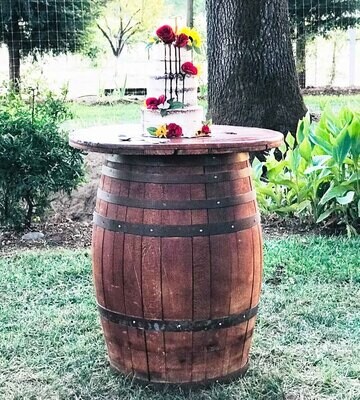 Rustic Wine Barrel with Top