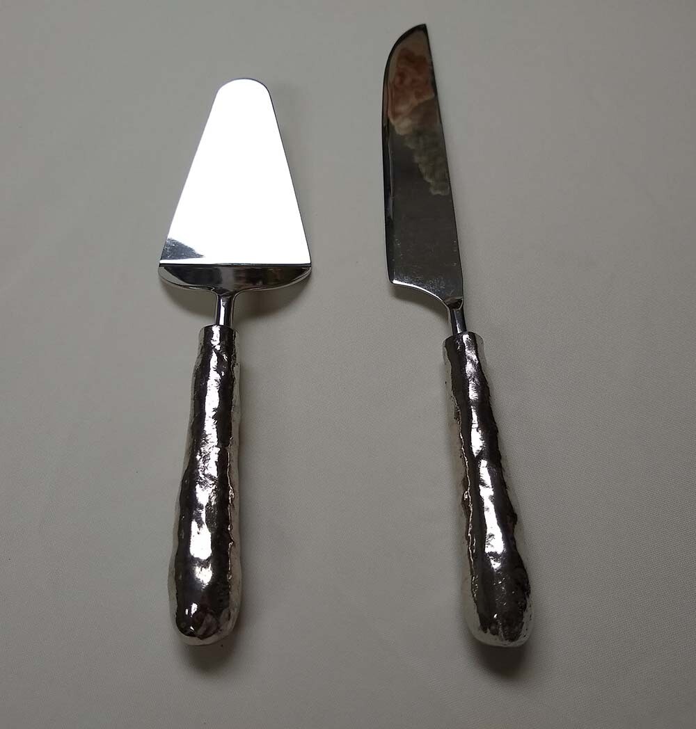 Silver Cake Knife and Server