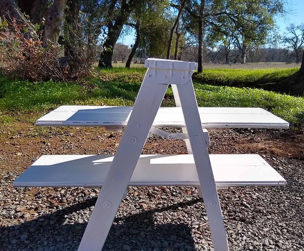 Tabletop Ladder Display With Shelves