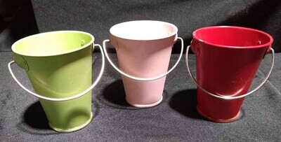 Smal Metal Buckets with Handles Smal Metal Buckets with Handles