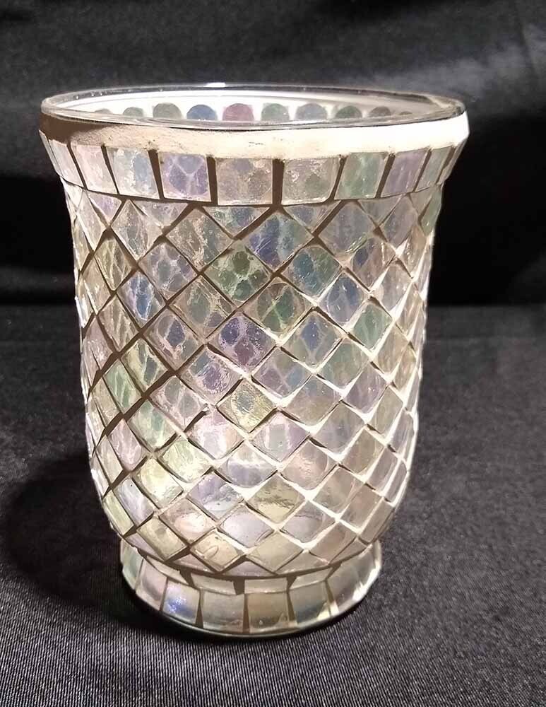 Multi Color Reflective Glass Candle Holder